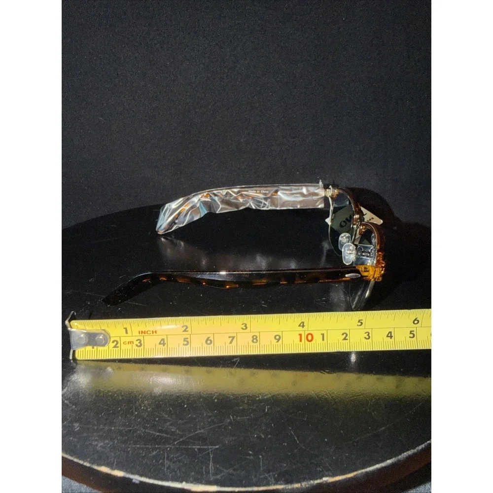 OWL Browline Half Frame Sunglasses Leopard Shell Brown Frame Tinted UV400